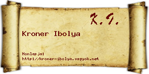 Kroner Ibolya névjegykártya
